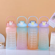 Gradient Color Plastic Water Cup Portable Large Capacity Water Bottle